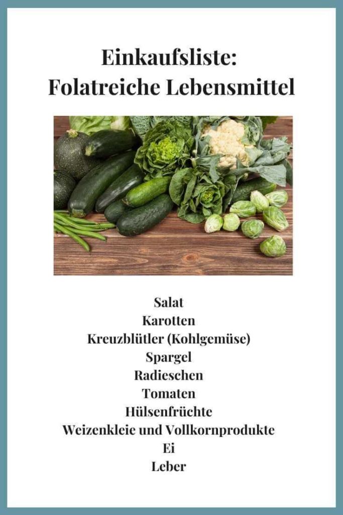 Folsäurehaltige Lebensmittel Einkaufsliste